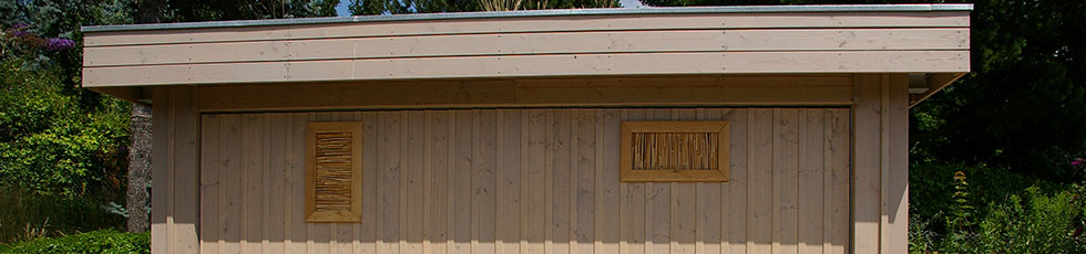 Carport mit umlaufender Holzverkleidung der Dachkonstruktion - Ulrike Kühn Aussen Raum Ausstattung