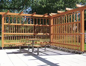 Einreihige Eckpergola aus Holz - Ulrike Kühn Aussen Raum Ausstattung Einreihige Eckpergola aus Holz - Ulrike Kühn Aussen Raum Ausstattung